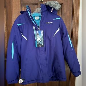 NWT ZeroXposur Girls purple and blue 4-in-1 ski jacket
